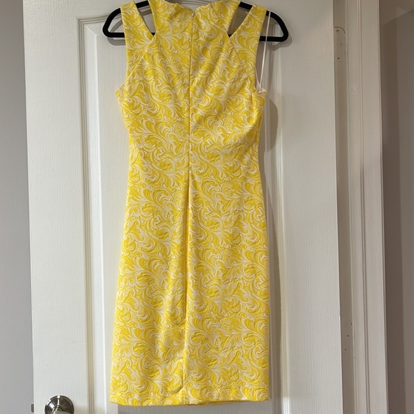 Caché Yellow & White Floral Ruched Dress - Picture 5 of 9